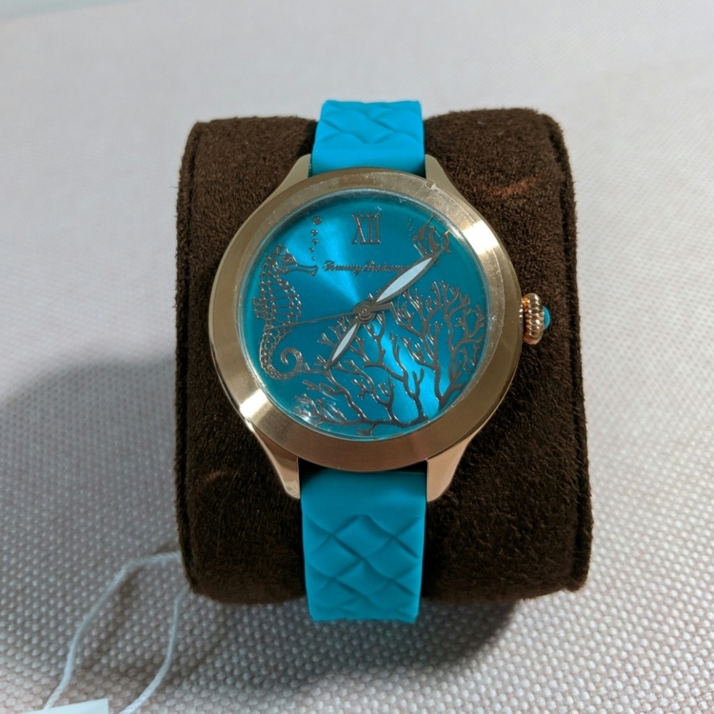Teal silicone Tommy Bahama watch.